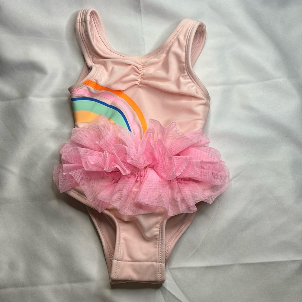 Cat & Jack™ Pink Rainbow Design Toddler Girls' One Piece Swimsuit - 18 Months
